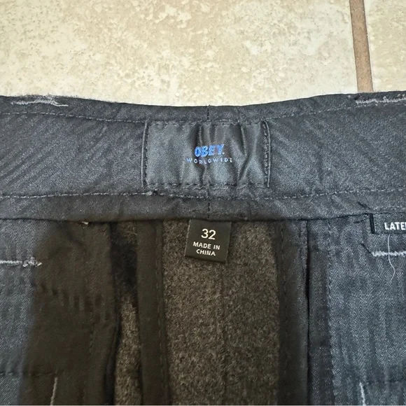 Obey Dark Gray Men's Straggler Flooded Pants - Picture 2 of 7